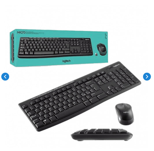 Ensemble Clavier et Souris Logitech MK270 Sans Fil Français AZERTY - Noir