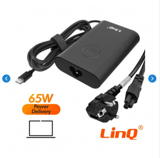 Chargeur Secteur PC 65W / 20V 3.25A Type-C LinQ PD6533