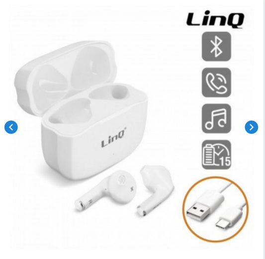 Écouteurs Bluetooth avec Boîtier de Charge LinQ R535 Blanc