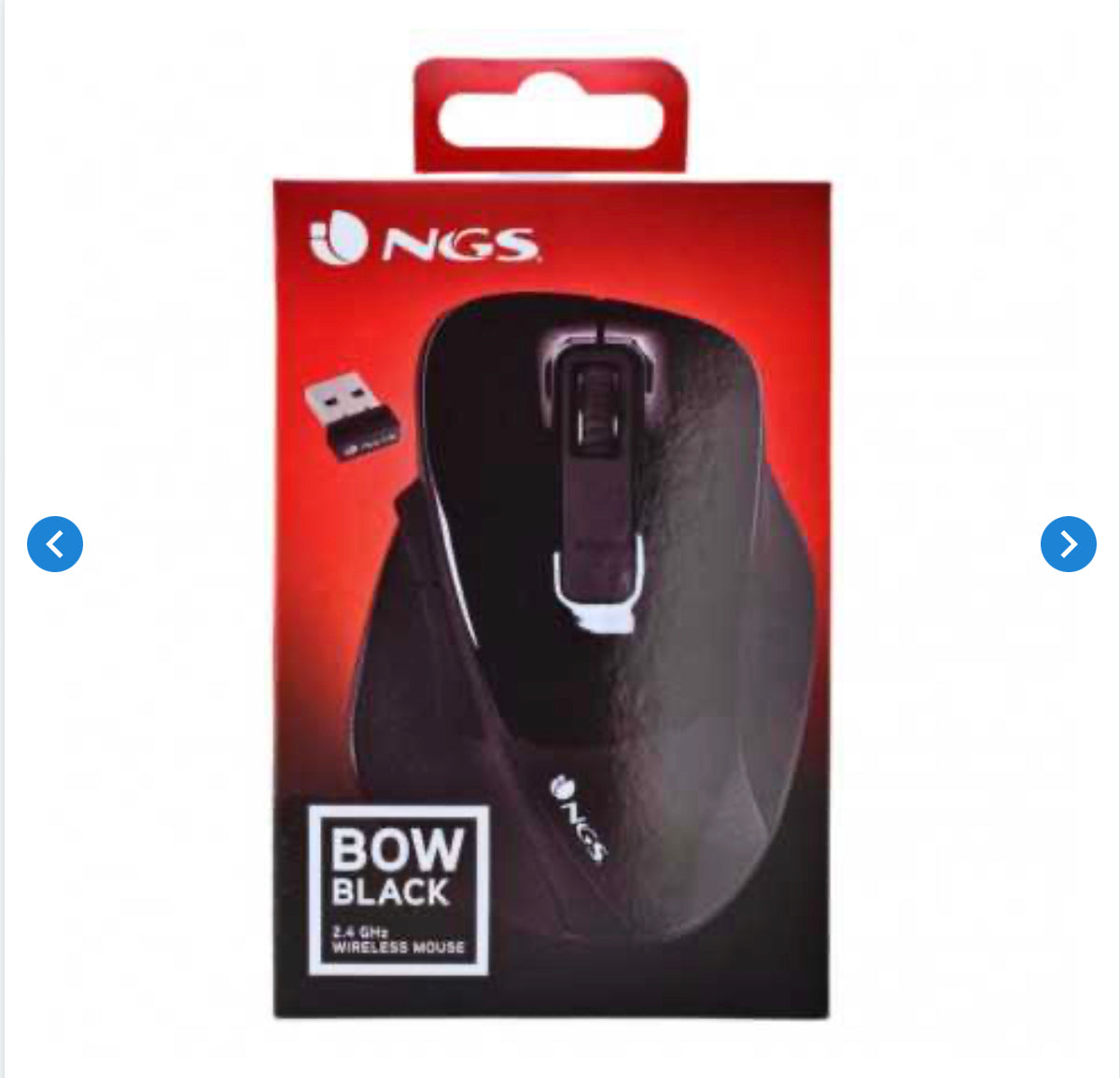 Souris Sans Fils NGS Bow Black 800/1200/1600 DPI - Noir