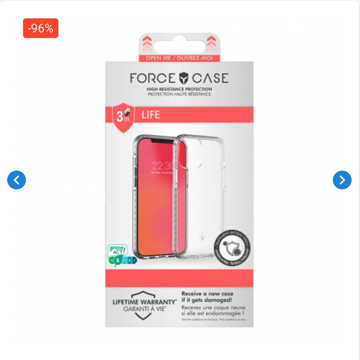 Coque de Protection Transparent FORCE CASE Life - Test de chute 3m - Huawei