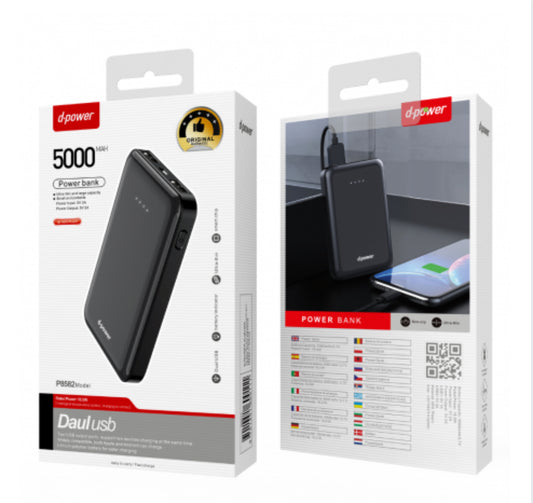 Power Bank 5000mAh - D-power P8582 - Noir