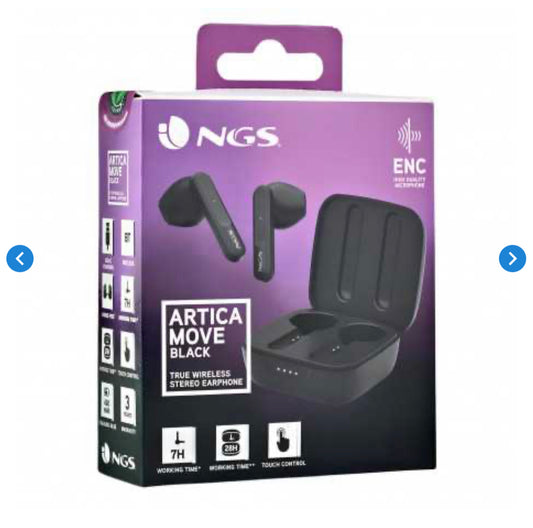 Écouteurs Bluetooth NGS Artica Move Black, Une Paires Intra-Auriculaires - Noir