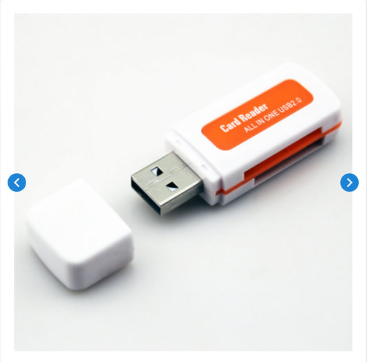 Lecteur Carte Mémoire USB 2.0 - Orange et Blanc