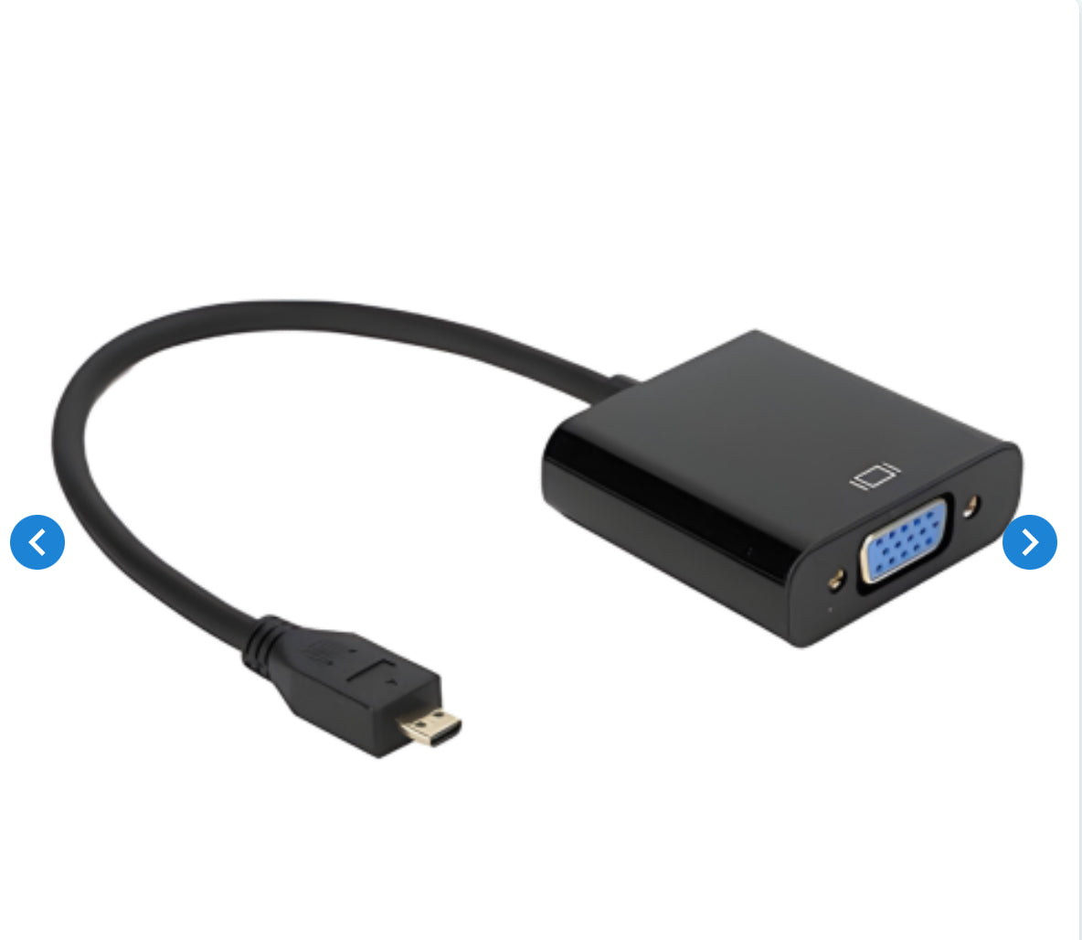 Adaptateur Micro HDMI/HDTV vers VGA - 25cm - Noir