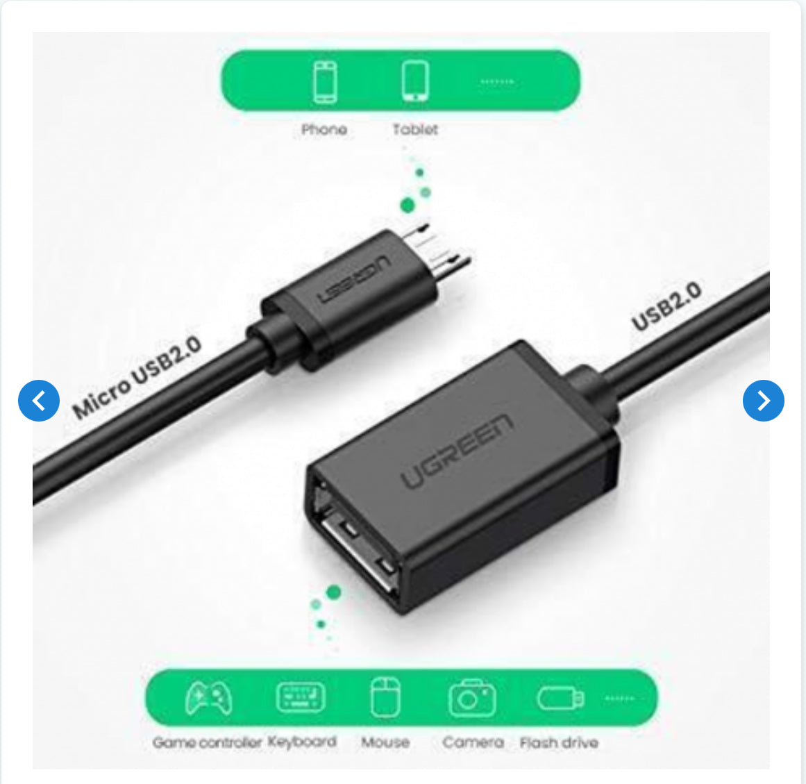 Adaptateur Micro / USB - UGREEN - Noir