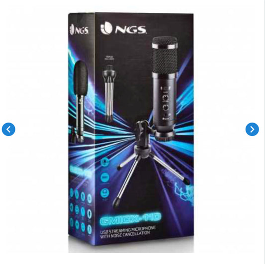 Microphone de Voix Filaire USB - Noir - NGS