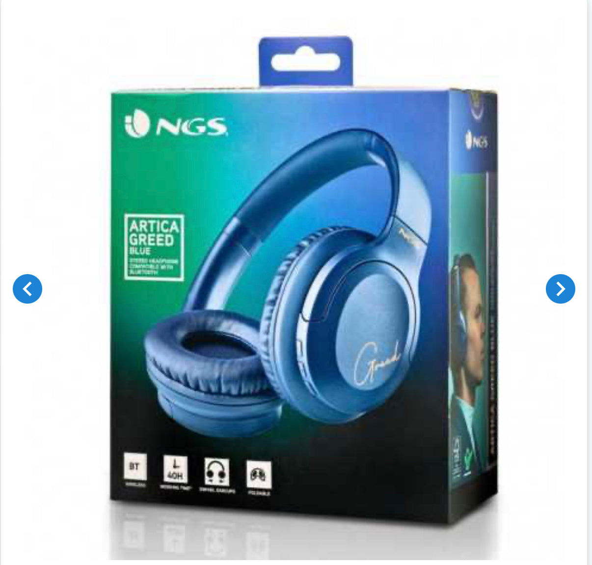 Casque Sans Fil NGS Artica Greed Bleu Avec Microphone - Bleu