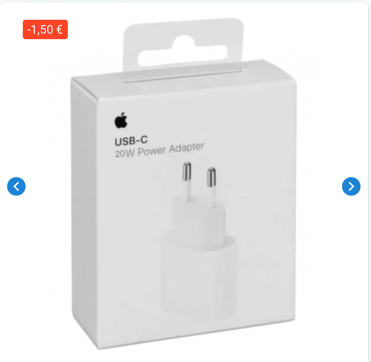 Adaptateur Secteur USB-C 20W - Retail Box (Apple)