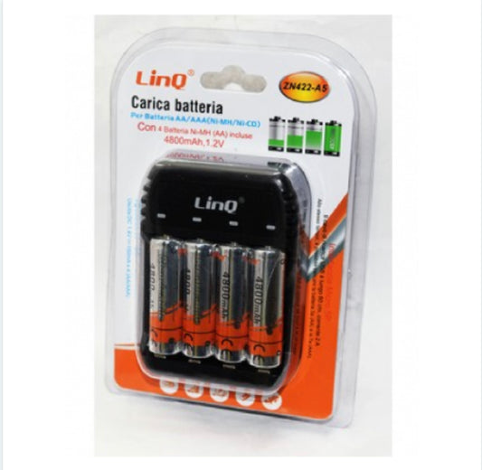 Chargeur de Piles AA / AAA avec 4 Piles AA Rechargeables 4800mAh LinQ ZN-422-A5