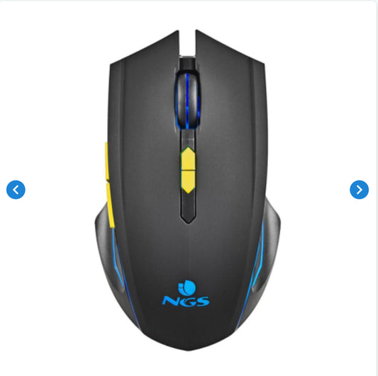 Souris de Jeu avec Lumière LED Sans Fil NGS GMX-200 Rainbow Lights Jusqu'à 2300 DPI 2.4 GHZ