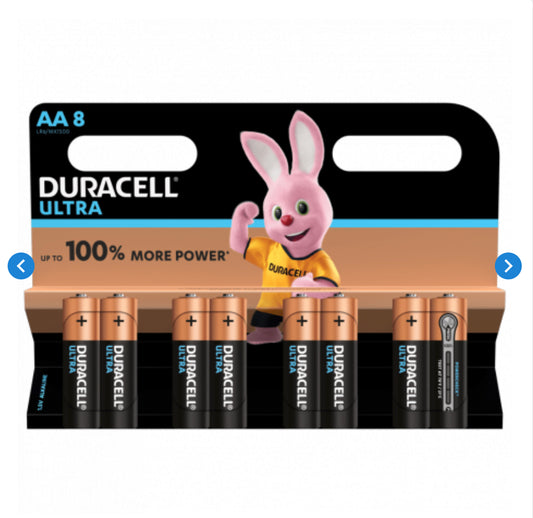 Piles Alcalines AA Duracell Ultra Power x 8pcs