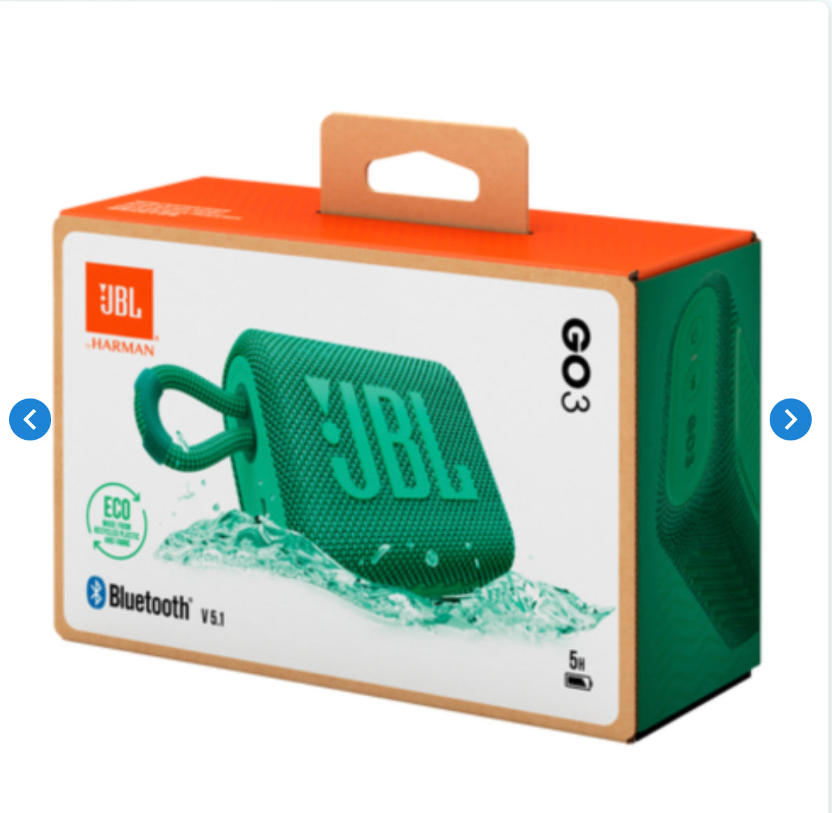 Enceinte Bluetooth Portable JBL Go 3 Eco Vert IP67 5H