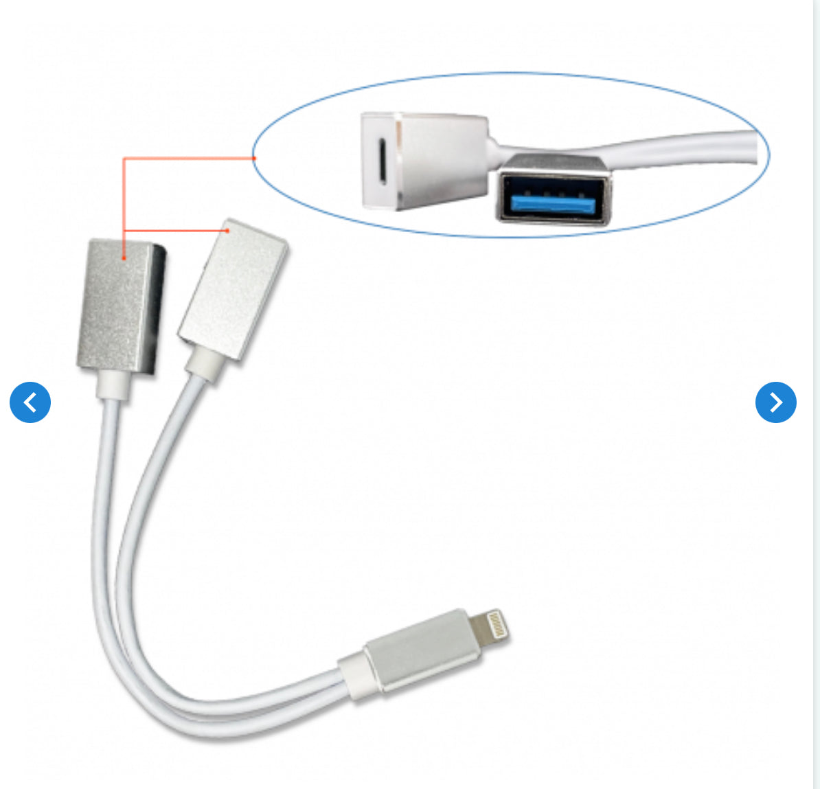 Adaptateur Lightning / USB + Type-C