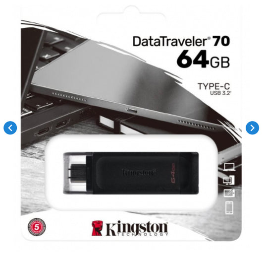 Clé USB Kingston DataTraveler USB-C (Type-C) 64 Go