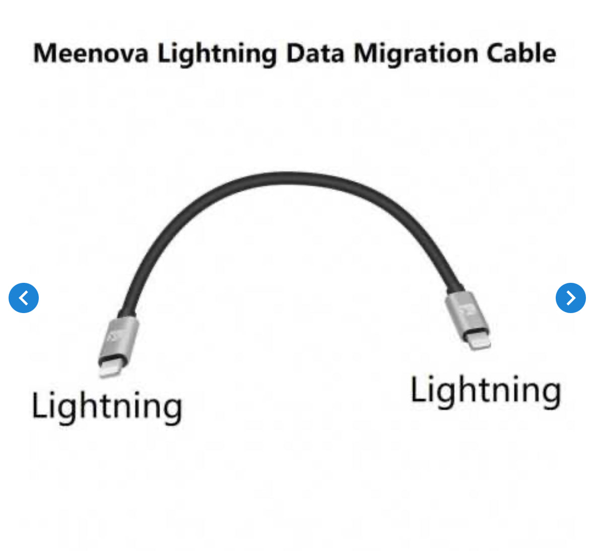 Câble Lightning / Ligthning de Migration de données Meenova (Compatible)