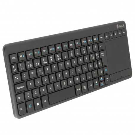 Clavier Sans Fil 2.4 GHz Multimédia à Pavé Tactile Français AZERTY - NGS - Noir