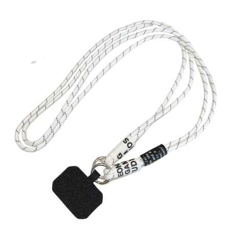 Collier de Coque de Téléphone en nylon avec Carte noir - Blanc Noir - 1M