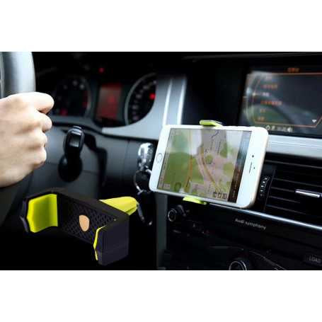 Support universel de portable pour voiture jaune /noir (Compatible)