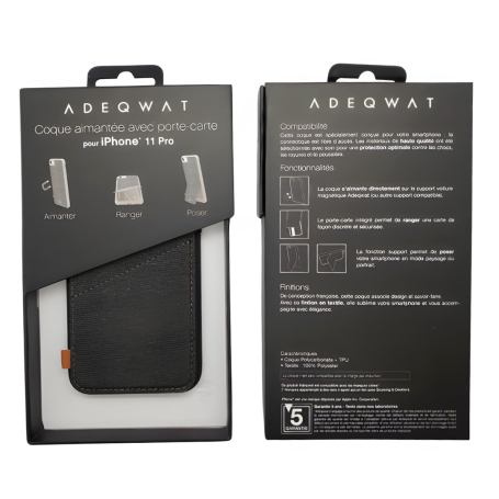 Coque Porte-carte Aimantée ADEQWAT pour iPhone 11 Pro